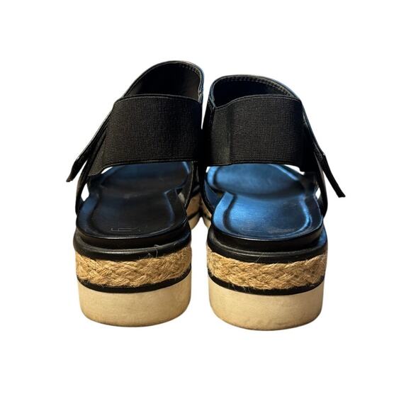 Franco Sarto Black Wicker Raffia Strappy Platform Sandals Size 9.5 - Picture 2 of 5
